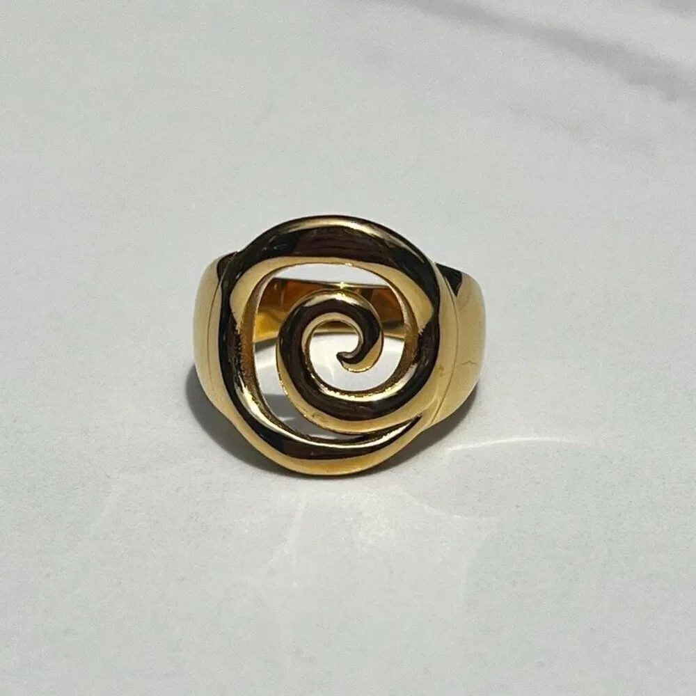 New! “Milos” Swirl Statement Gold Ring